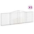 vidaXL Oblúkové gabionové koše 5 ks 400x30x120/140 cm pozink. železo