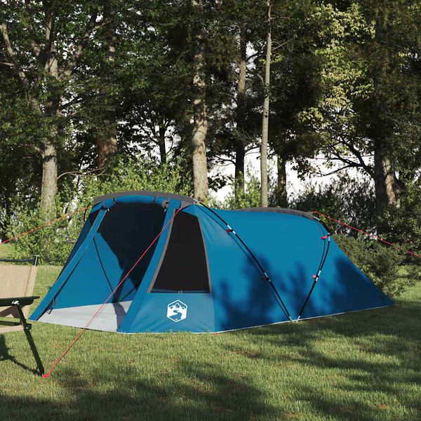 vidaXL Tunelový stan pre 3 osoby Modrá a šedá 328 x 228 x 115 cm