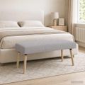 vidaXL lavička Jednofarebný Svetlosivá 110 x 40 x 46 cm Bouclé