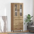 vidaXL Highboard 2 ks Remeselný dub 69,5 x 34 x 180 cm