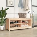 vidaXL Skrinka na topánky 110x38x45,5 cm masívna borovica