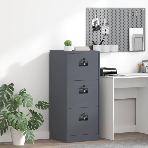 vidaXL Skriňa na dokumenty so zásuvkou Antracit 45,5 x 42 x 106,5 cm
