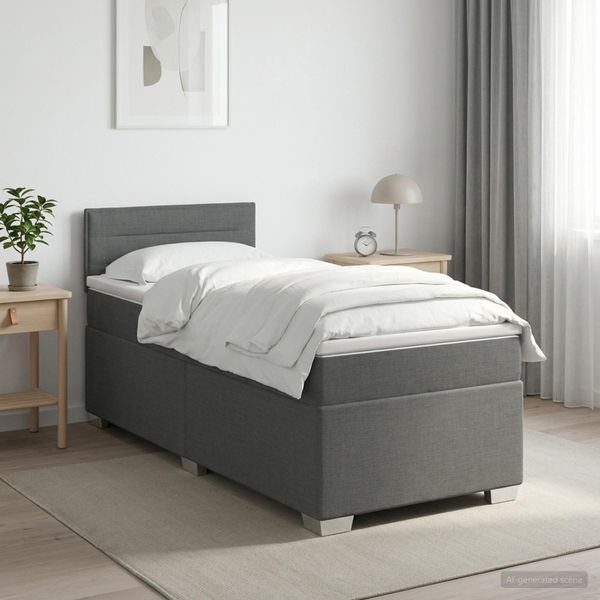 vidaXL Posteľ boxspring s matracom Tmavosivá 80 x 200 cm Látka