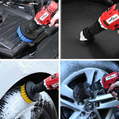 vidaXL Súprava štetcov na auto Viacfarebný polyratan