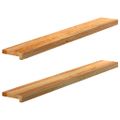 vidaXL Okenný parapet 2 ks svetlohnedá 120x15x2 cm dubový masív