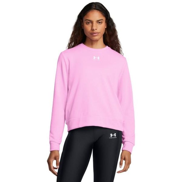 Dámska mikina Rival Terry Crew Pink - Under Armour, veľkosť XS, veľkosť oblečenia XS