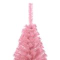 vidaXL Umelý vianočný polovičný stromček so stojanom, ružový 120cm PVC