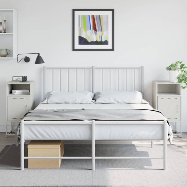 vidaXL Nočné stolíky 2 ks biele 36x39x78 cm oceľ
