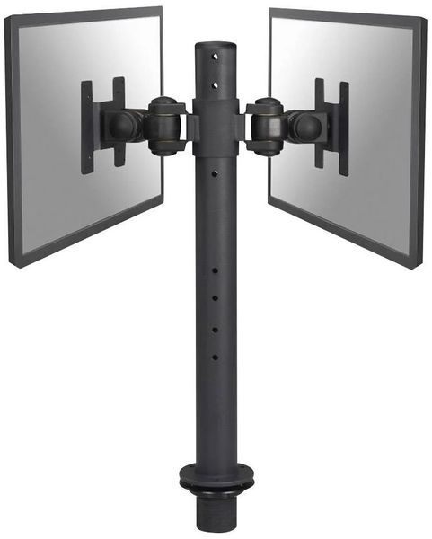 Neomounts FPMA-D050BLACK/Držák displeje/na stůl/10-30"/průchodka/VESA 100X100/nosn. 2x10kg/2 displeje/černý Držák, VESA, stolní, pro 2 ploché monitory, úhloprícka 10"-30", náklon 20°, otácení 180°, rotace 360°, nosnost 20kg, cerný