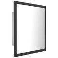 vidaXL Kúpeľňové zrkadlo s LED, sivé 40x8,5x37 cm, akryl