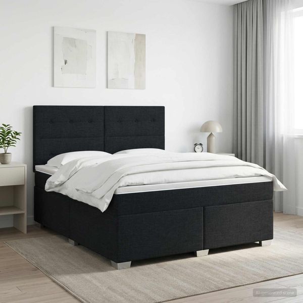 vidaXL Posteľ boxspring s matracom Čierna 160 x 200 cm Látka