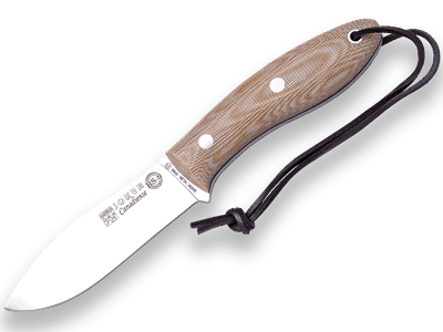 JOKER CM114-P CANADIENSE outdoorvý nôž 10,5 cm, hnedá, Micarta, kožené puzdro, kresadlo
