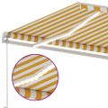 vidaXL Ručne zaťahovacia markíza s LED 500x300 cm žltá a biela