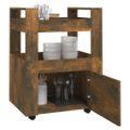 vidaXL Kuchynský vozík dymový dub 60x45x80 cm spracované drevo