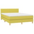 vidaXL Boxspring posteľ s matracom zelená 140x190 cm látka