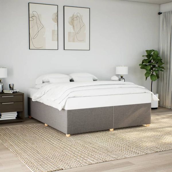 vidaXL Posteľ bez matraca sivohnedá 200x200 cm látka