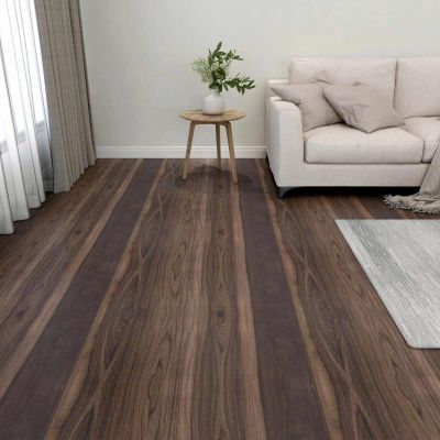 vidaXL Podlahové dosky 55 pcs Tmavohnedá 5,11 m² PVC