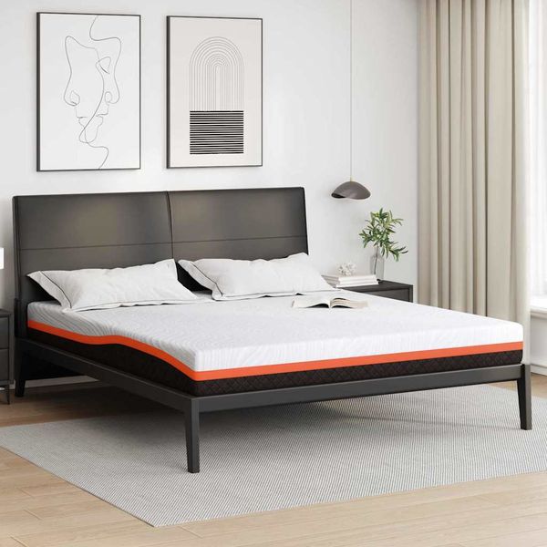 vidaXL Matrac Biela a čierna 180 x 200 cm žakárová tkanina