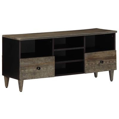 vidaXL TV skrinka, čierna 100x33x46 cm, mangový masív