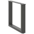 vidaXL Nohy konferenčného stolíka v tvare U, 2 ks, antracitové, 50 x (42-43) cm, oceľ