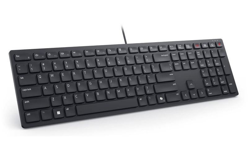 DELL KB525C/ ukrajinská/ klávesnica/ USB/ čierna Klávesnica, drôtová, ukrajinské rozloženie, USB-C, USB-A adaptér, čierna