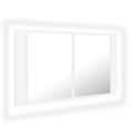 vidaXL LED kúpeľňová zrkadlová skrinka biela 80x12x45 cm akryl