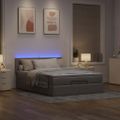 VidaXL Osmanská posteľ s matracom a LED diódami Taupe 140x200 cm Látka