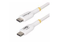 USB kábel - USB-C (M) do USB-C (M) - USB 2.0 - 48 V - 5 A - 2 m - neobsahuje halogén, pasívny, technológia Extended Power Range (EPR), napájanie USB (240 W), podpora napájania Power Delivery 3.1 - biela