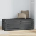 vidaXL Úložný box sivý 89x36,5x33 cm masívna borovica