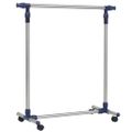 vidaXL Nastaviteľný nerezový vešiak 165x44x150 cm strieborný