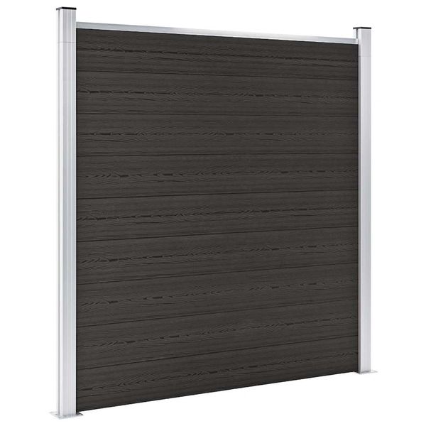 vidaXL Plotový panel WPC 180x186 cm čierny
