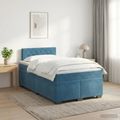vidaXL Posteľ boxspring s matracom Modrá 120 x 190 cm Zamat