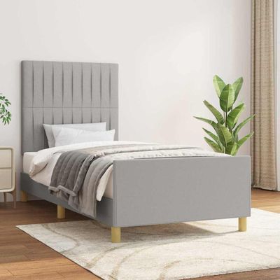 vidaXL Posteľ bez matraca bledosivý 80x200 cm látka