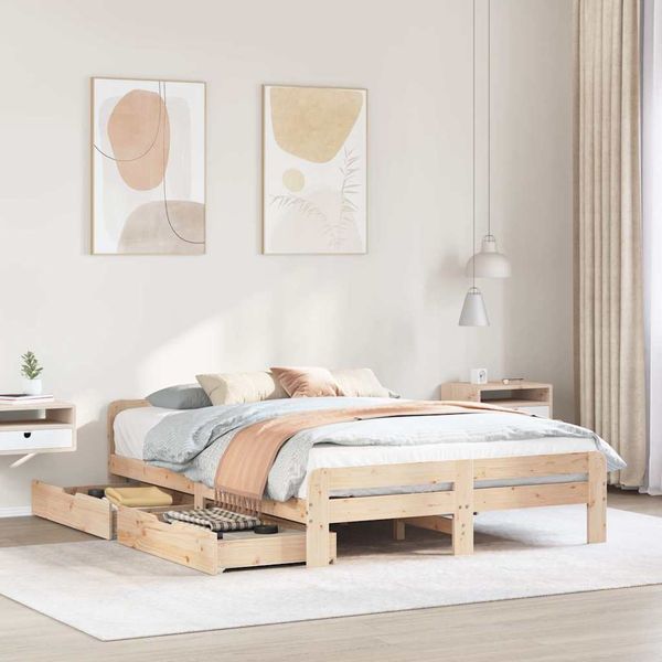 vidaXL Posteľ bez matraca 150x200 cm masívna borovica