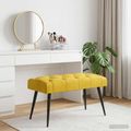 vidaXL Lavica s gombíkovým prešívaním Žltá 80 x 40 x 46 cm Zamat