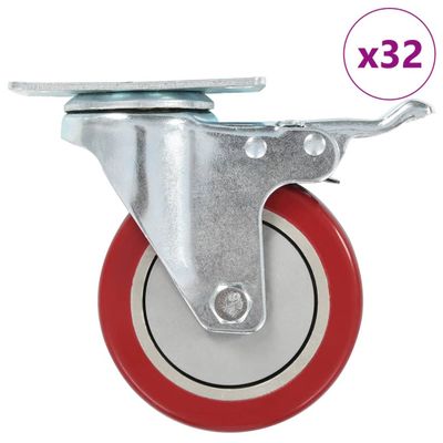 vidaXL Otočné kolieska 32 ks, 100 mm