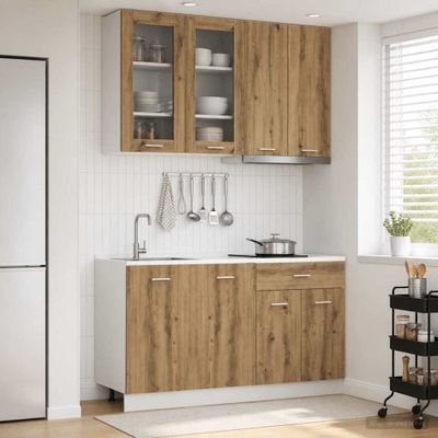 vidaXL Kuchynská jednotka LYON 4 ks Dub artisan Kompozitné drevo
