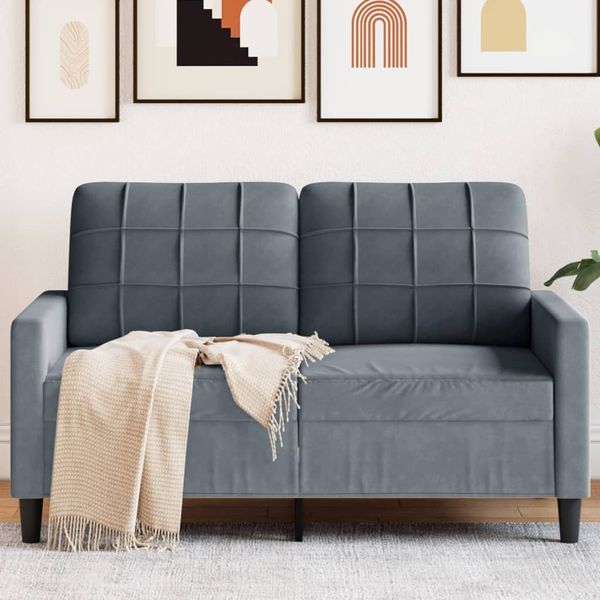 vidaXL 2-miestna pohovka tmavosivá 120 cm zamat