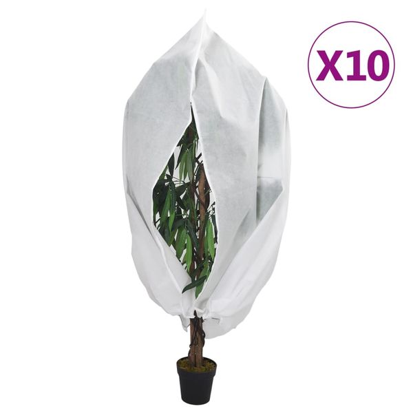 vidaXL Flísový kryt na rastliny so zipsom 10 ks 70 g/m² 3,14x2,5 m