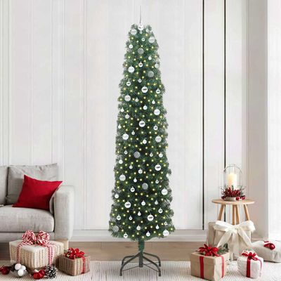 vidaXL Umelý vianočný stromček Zelená 240 cm PVC, oceľ a plast