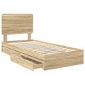 vidaXL Úložná posteľ Sonoma dub 90 x 190 cm Kompozitné drevo
