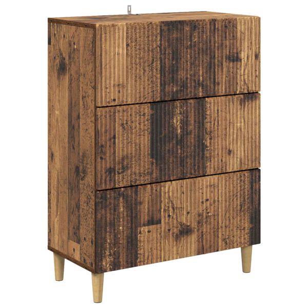 vidaXL Zásuvkový kabinet Staré drevo 66 x 34,5 x 90 cm