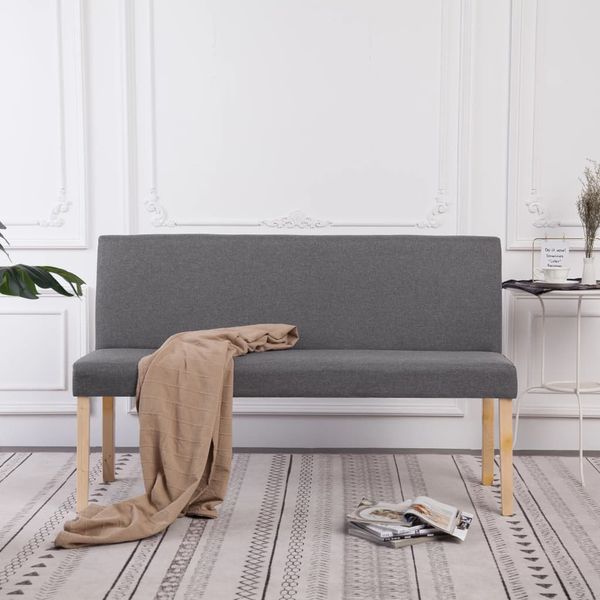 vidaXL Lavica 139,5 cm bledosivá polyester