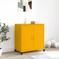 vidaXL Komoda horčicovožltá 68x39x72 cm oceľ