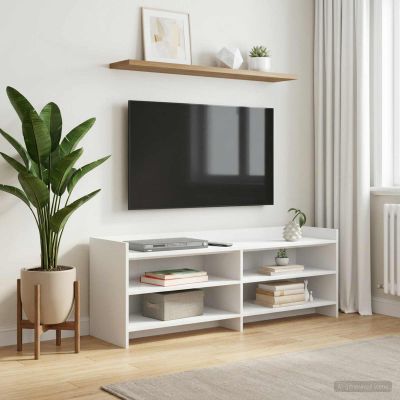 vidaXL TV skrinka 135 x 33 x 47 cm Biela Kompozitné drevo