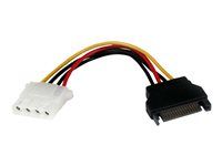 StarTech 6in SATA to LP4 Power Cable Adapter - F/M - Power adapter - SATA power (M) to 4 pin internal power (F) - 5.9 in - black - LP4SATAFM6IN - Adaptér napájania - SATA napájanie (M) do 4 pinové interné napájanie (F) - 15 cm - čierna - pre P/N: 25S22M2NGFFR, HSB225S3R, S322M225R, SAT2M2NGFF25, SAT32MSAT257, SATSASBP425