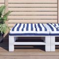 vidaXL Poduška na paletovú pohovku modro-biele pruhy 70x70x12 cm látka