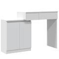 vidaXL Toaletný stolík s LED biely 115x37x110,5 cm