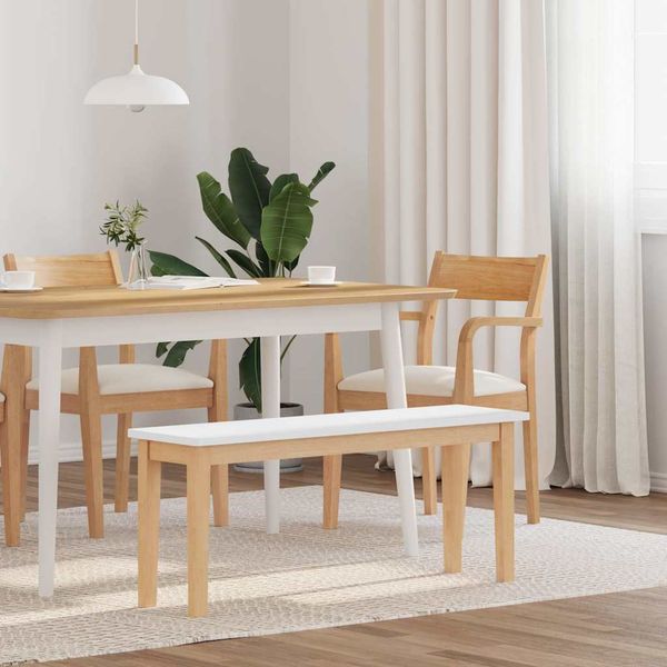 vidaXL Lavica 110 cm z masívneho dreva Guma