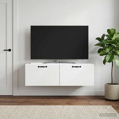 vidaXL Nástenná TV skrinka Biela 98 x 41 x 30 cm Kompozitné drevo